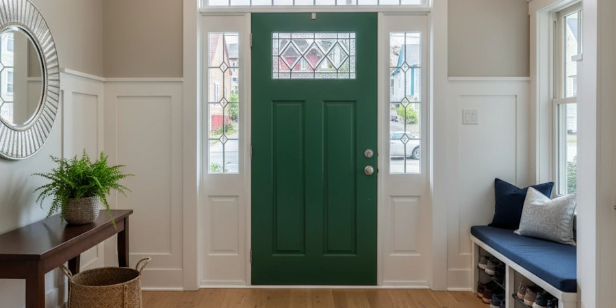 A stylish and secure new front door on a St. John's home.