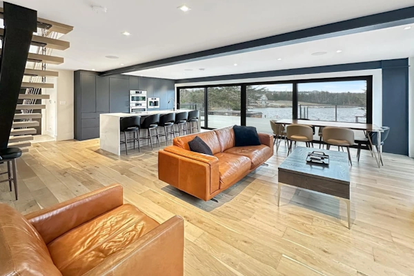 Modern luxury home interior in St. John's featuring open concept design