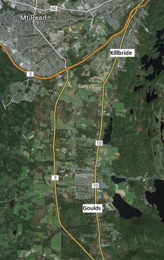 Map of the Killbride and the Goulds area